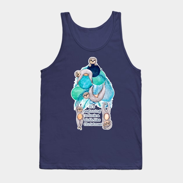 It's beginning to look a SLOTH like Christmas Tank Top by Gingerlique